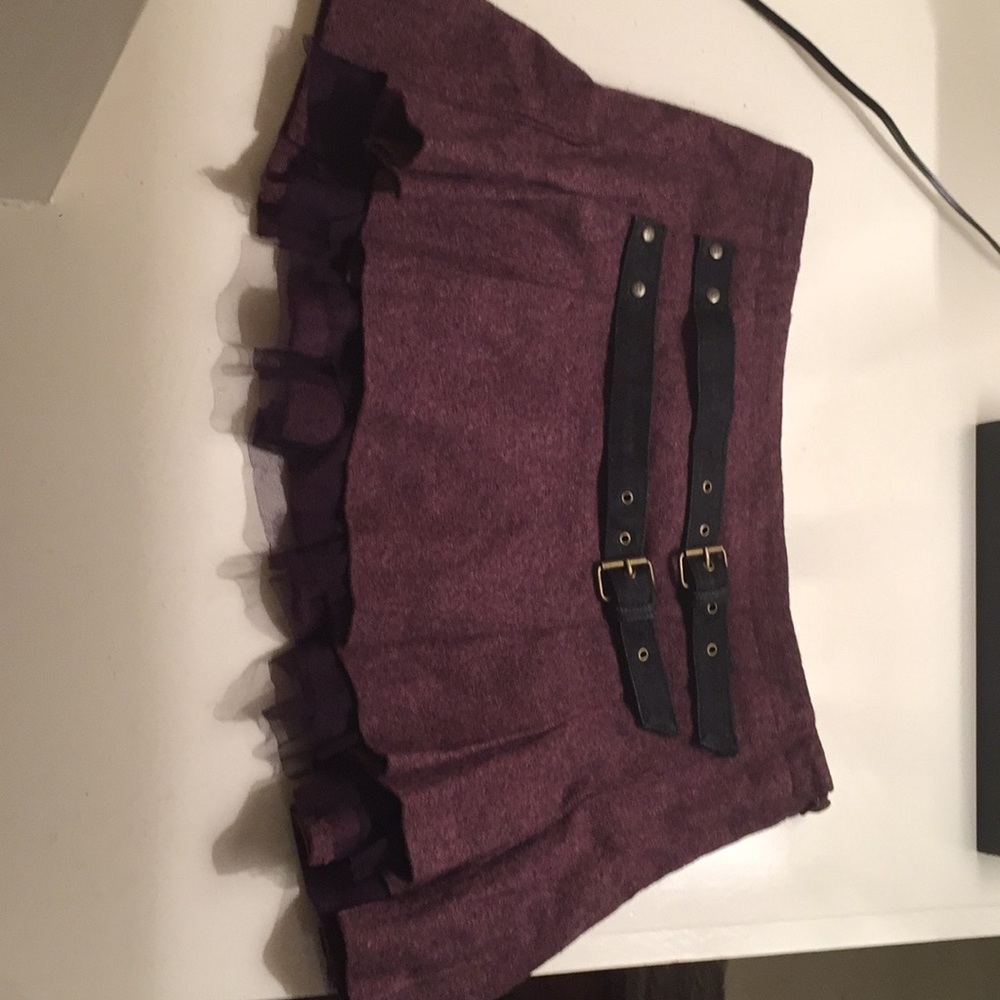 Purple denim and tulle pleated skirt / tutu